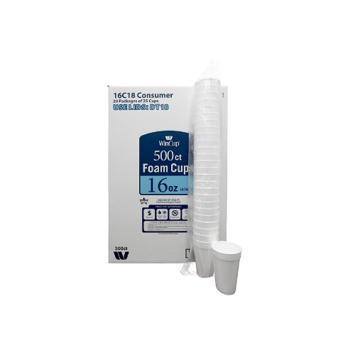 FOAM CUP 16OZ WHITE 500CT
