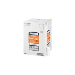 FOAM CUP 20OZ WHITE 500CT