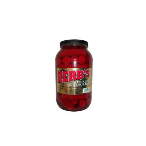 HERB'S HOT PICKEL SAUSAGE JAR