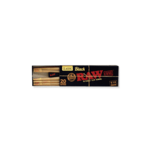 RAW CONE BLACK ORGANIC HEMP 1/14 20PK