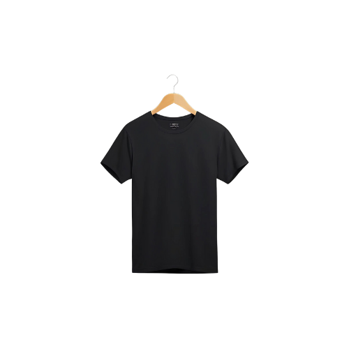 T-SHIRT BLACK XL ROUND NECK